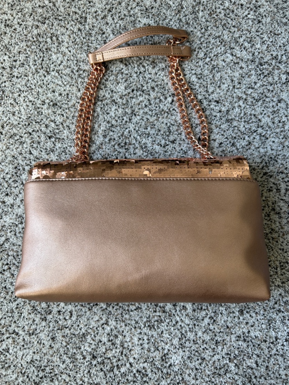 INC International Concepts Rose Gold Sequin Chain Shoulder Bag - Picture 6 of 9